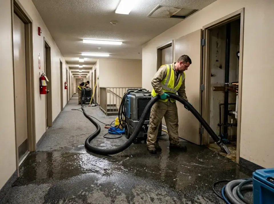 multi-unit-apartment-hallway-f-005 — frequently asked questions, Emergency Burst Pipe Water Extraction & Removal in East Mol…